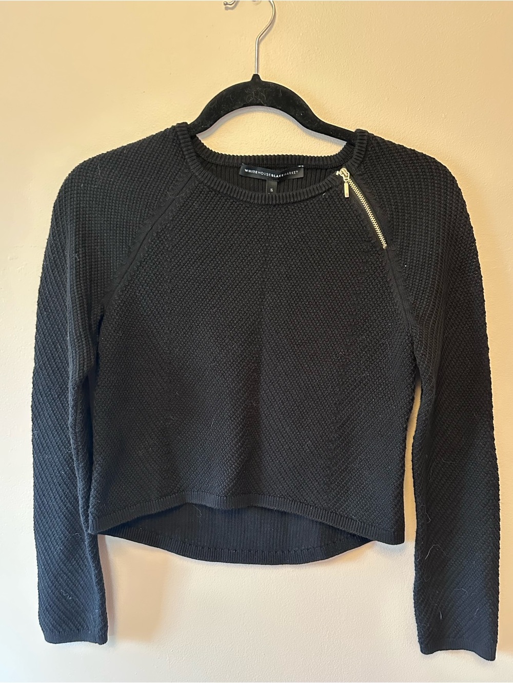 White House Black Market cropped black sweater